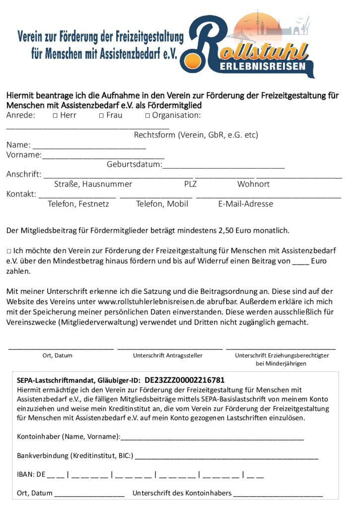 Mitgliedsantrag fertig nur foerdermitglieder